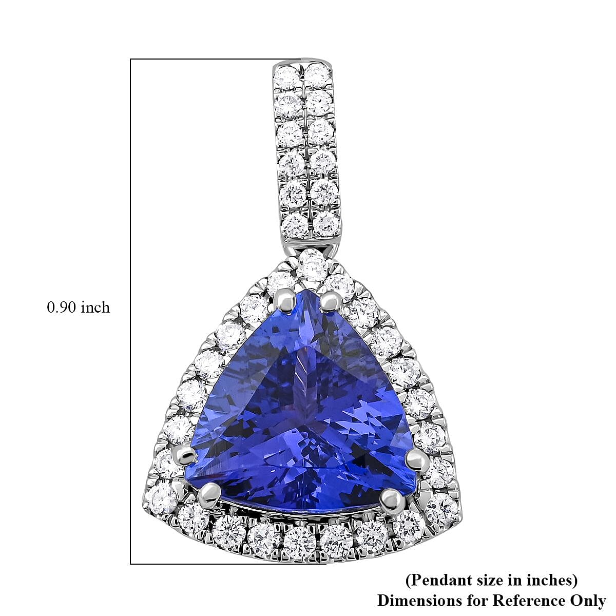 Certified & Appraised Rhapsody 950 Platinum AAAA Tanzanite and E-F VS Diamond Pendant 4.05 ctw