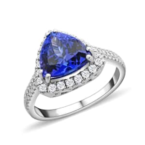 Certified & Appraised Rhapsody AAAA Tanzanite and E-F VS Diamond 3.25 ctw Halo Ring in 950 Platinum (Size 6.0) 6.65 Grams