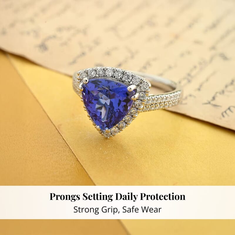 Certified & Appraised Rhapsody AAAA Tanzanite and E-F VS Diamond 3.25 ctw Halo Ring in 950 Platinum (Size 6.0) 6.65 Grams