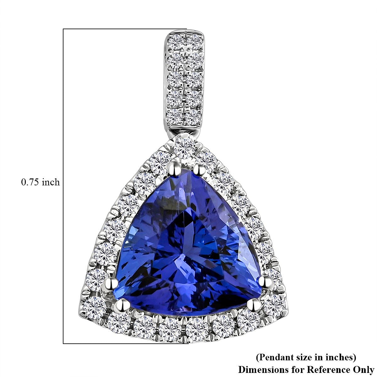 Certified & Appraised Rhapsody AAAA Tanzanite and E-F VS Diamond 3.05 ctw Halo Pendant in 950 Platinum