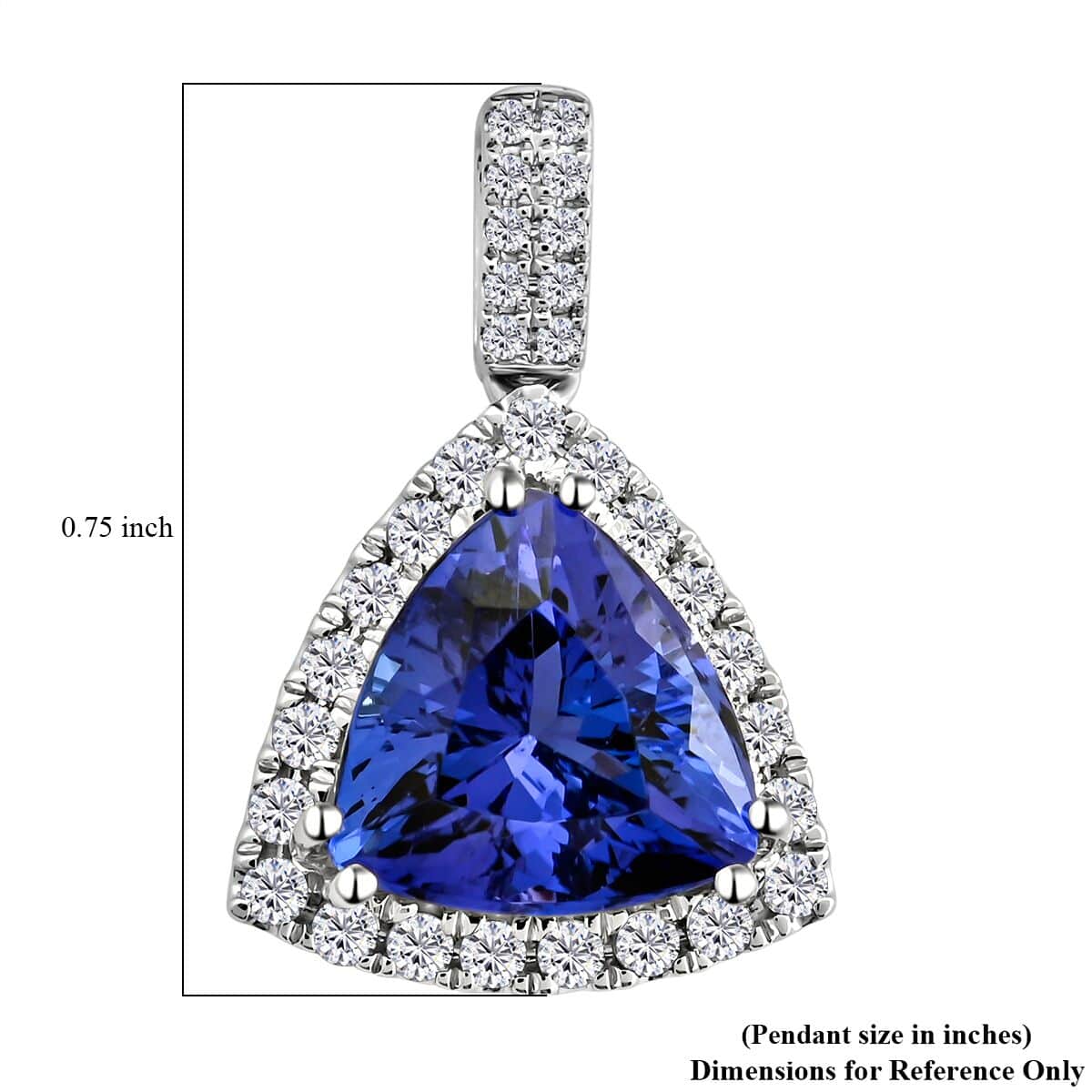 Certified & Appraised Rhapsody AAAA Tanzanite and E-F VS Diamond 3.05 ctw Halo Pendant in 950 Platinum image number 4