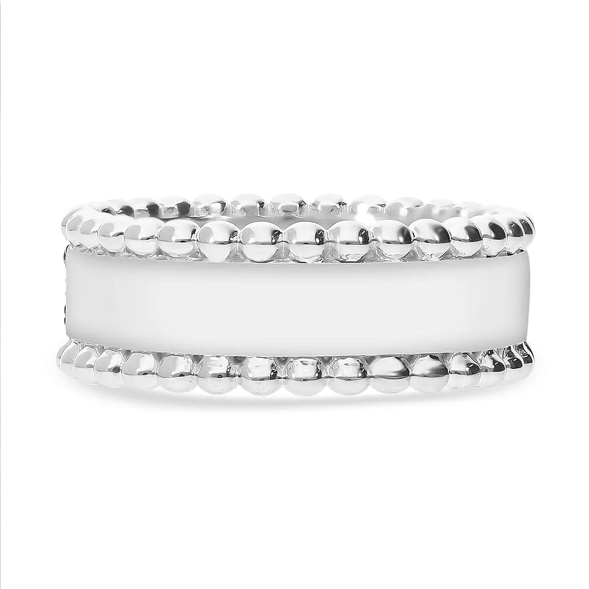Doorbuster Blue Diamond 3 Row Eternity Ring in Platinum Over Sterling Silver (Size 10.0) 0.50 ctw image number 6