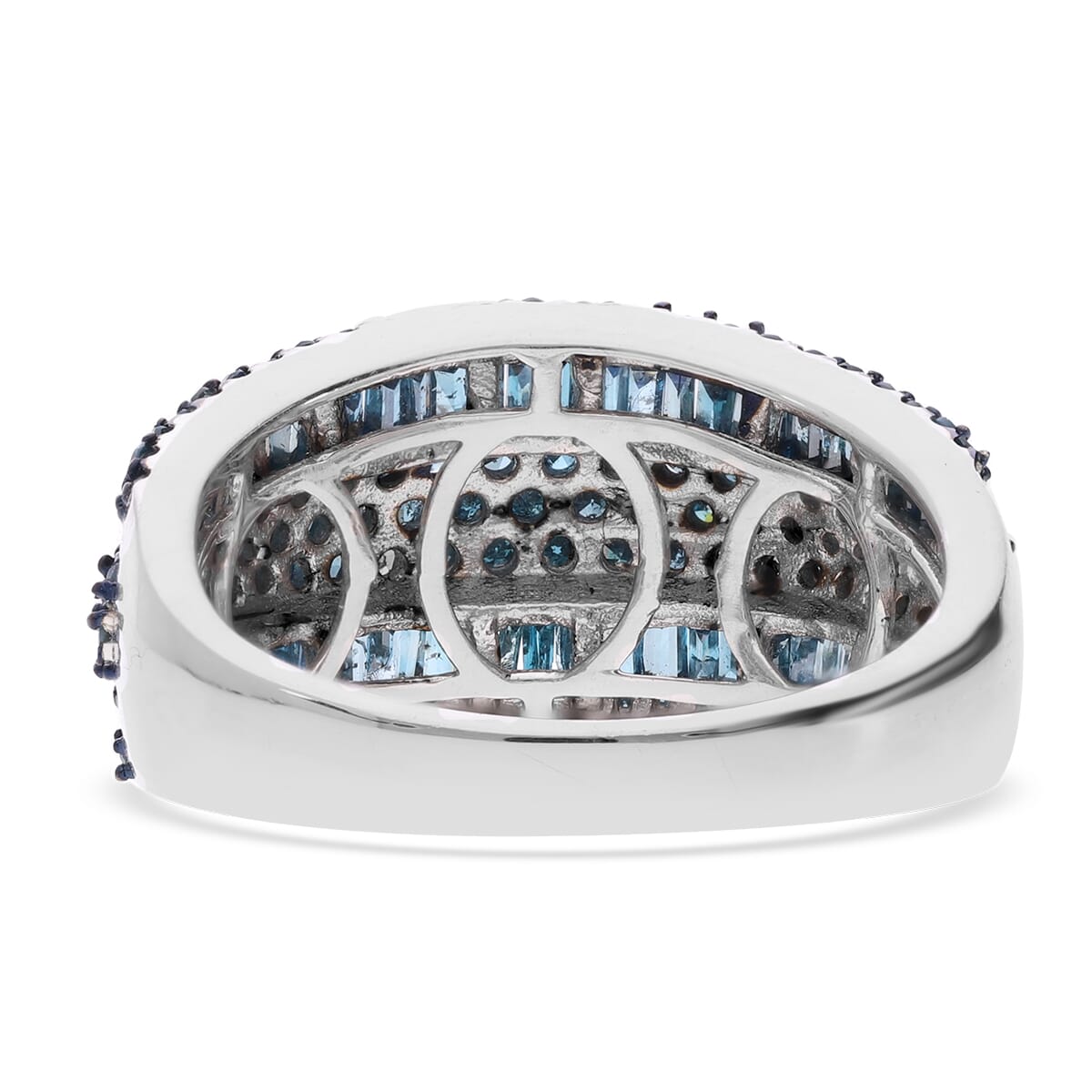 Blue Diamond 2.00 ctw Ring in Platinum Over Sterling Silver (Size 7.0)  image number 4