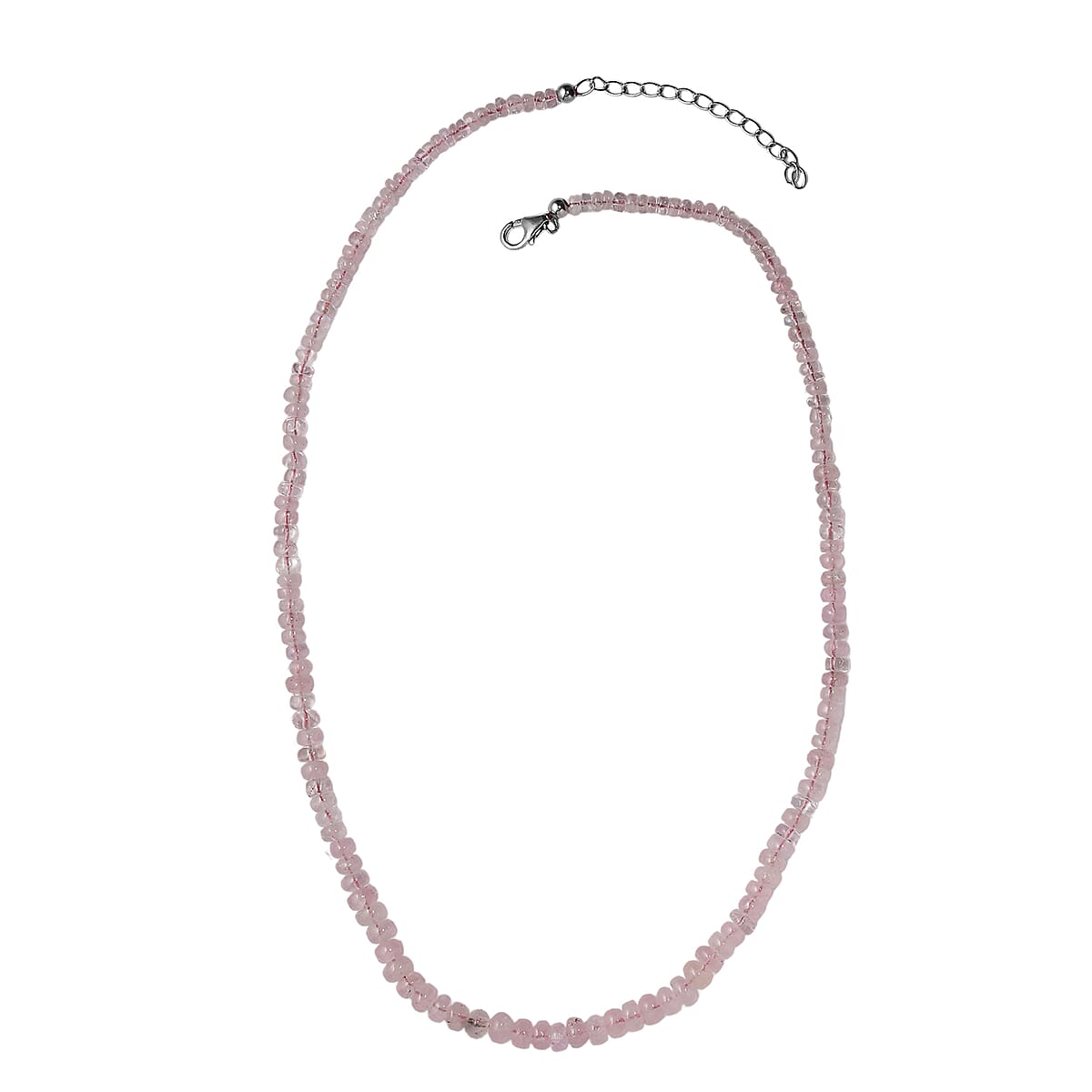 Marropino Morganite Beaded Necklace (18-20 Inches) in Rhodium Over Sterling Silver 95.00 ctw image number 3