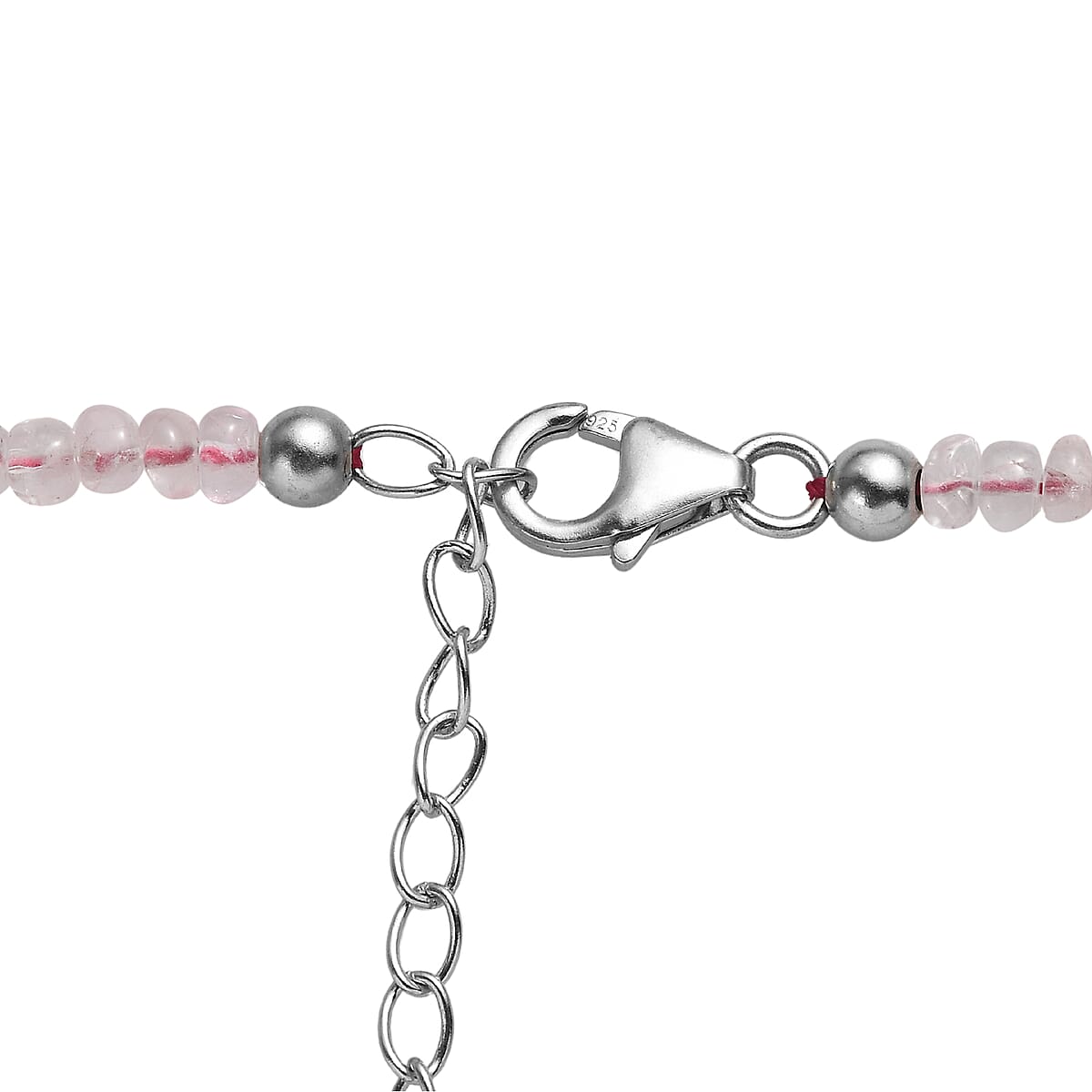 Marropino Morganite Beaded Necklace (18-20 Inches) in Rhodium Over Sterling Silver 95.00 ctw image number 4