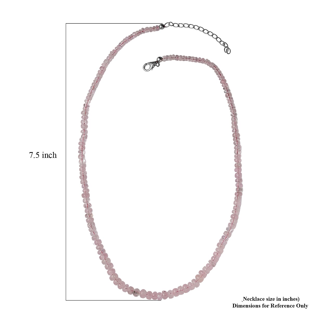 Marropino Morganite Beaded Necklace (18-20 Inches) in Rhodium Over Sterling Silver 95.00 ctw image number 5
