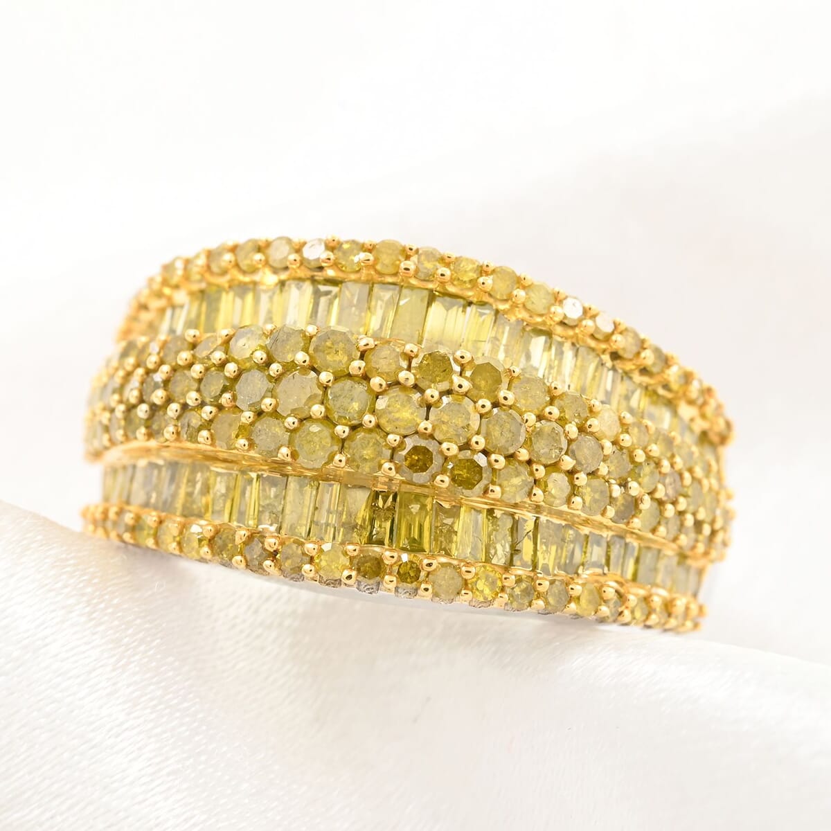 Yellow Diamond  2.00 ctw Ring in Platinum Over Sterling Silver (Size 9.0) image number 1