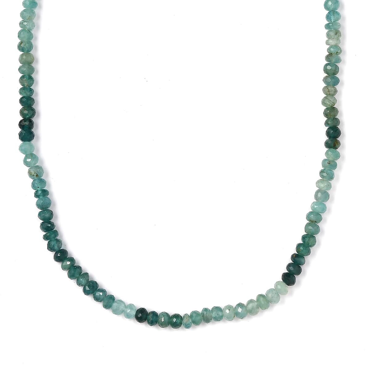Shades of Grandidierite Beaded Necklace 18-20 Inches in Rhodium Over Sterling Silver 90.00 ctw image number 0