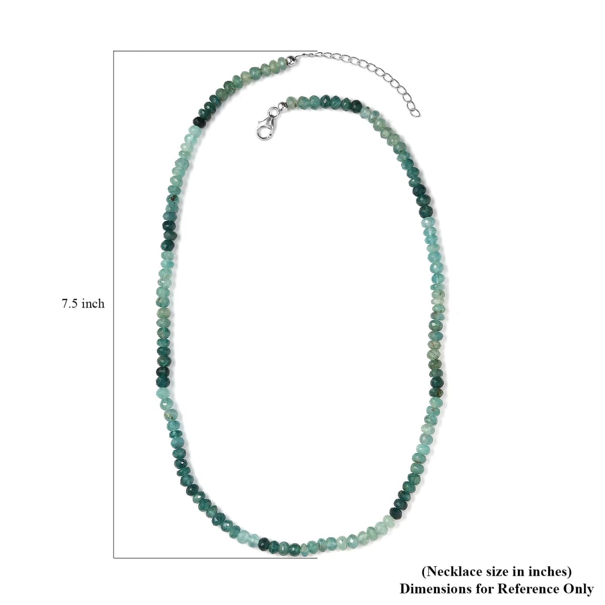 Shades of Grandidierite Beaded Necklace 18-20 Inches in Rhodium Over Sterling Silver 90.00 ctw image number 5