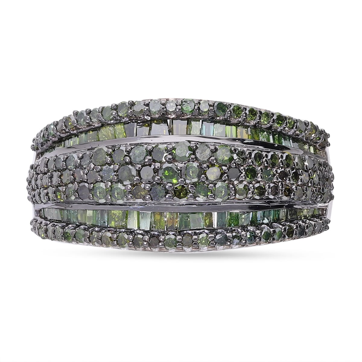 Green Diamond 2.00 ctw Ring in Platinum Over Sterling Silver (Size 7.0)  image number 0