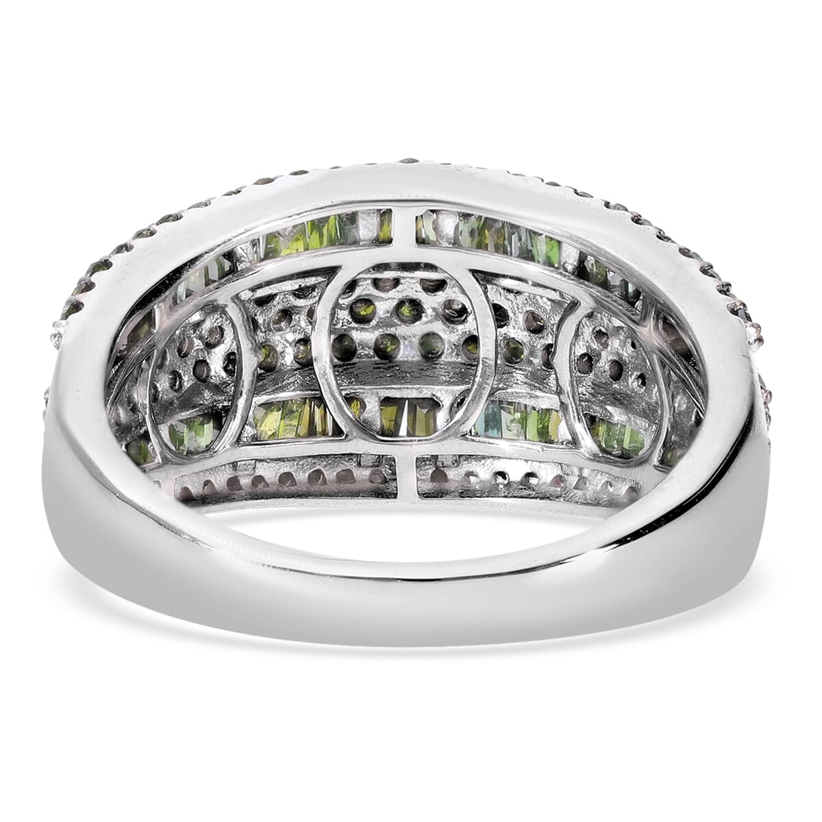 Green Diamond 2.00 ctw Ring in Platinum Over Sterling Silver (Size 7.0)  image number 4