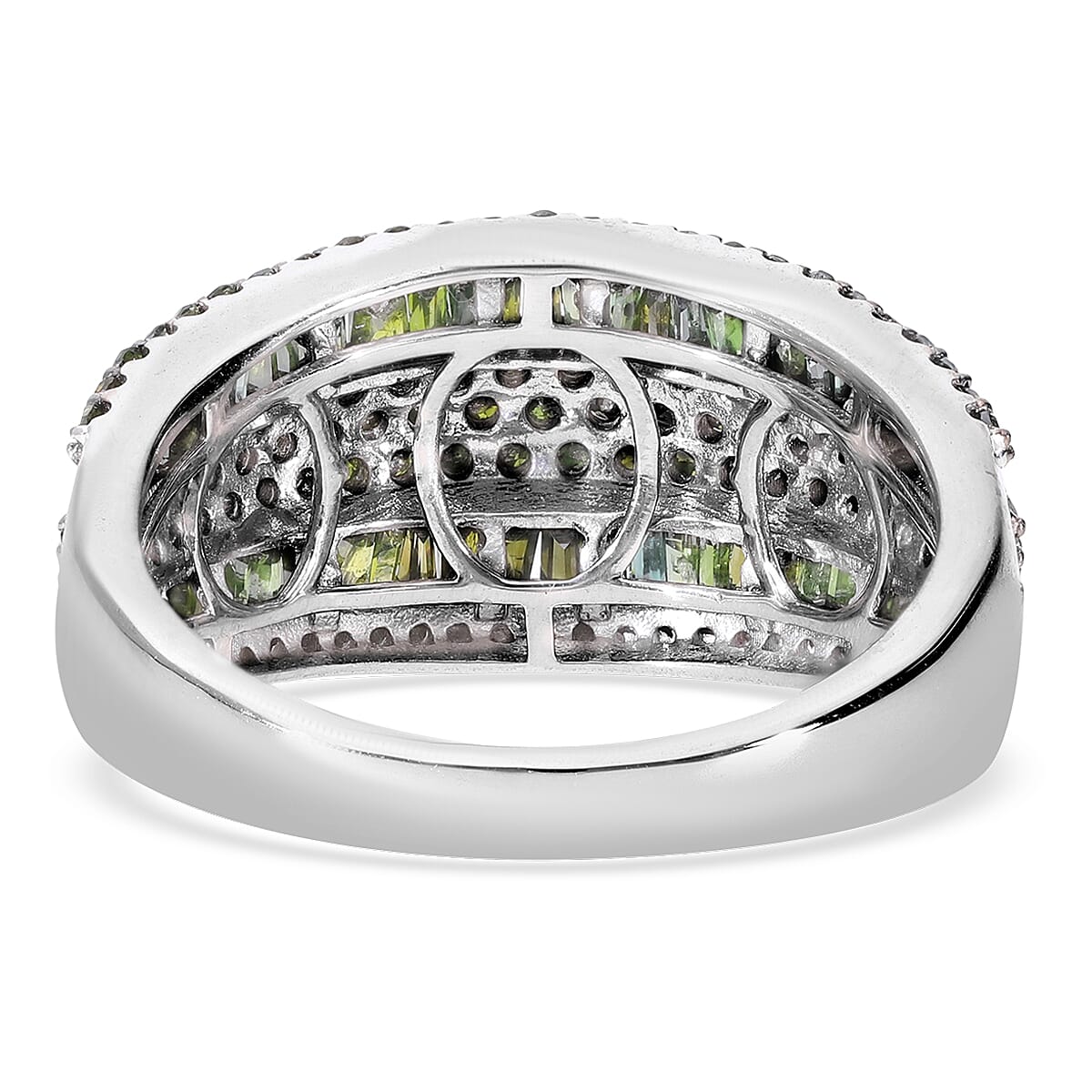 D'Joy Green Diamond 2.00 ctw Ring in Platinum Over Sterling Silver (Size 9.0)  image number 4