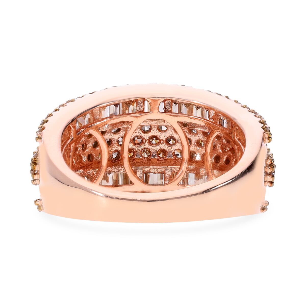 Natural Champagne Diamond 2.00 ctw Ring in Vermeil Rose Gold Over Sterling Silver (Size 6.0)  image number 3