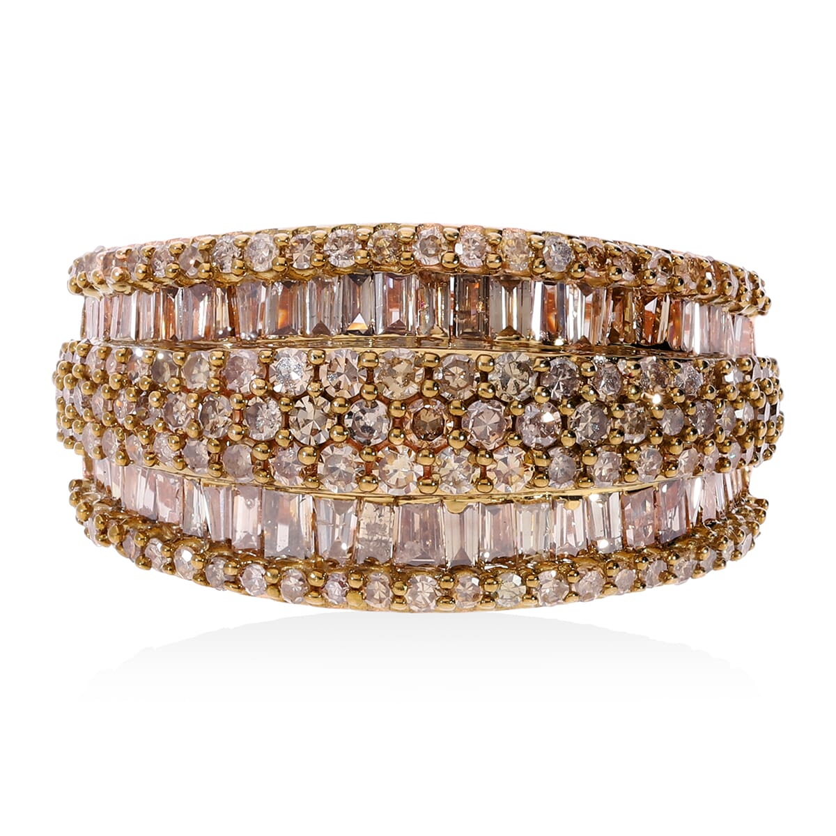 Natural Champagne Diamond 2.00 ctw Ring in Vermeil Rose Gold Over Sterling Silver (Size 7.0)  image number 0