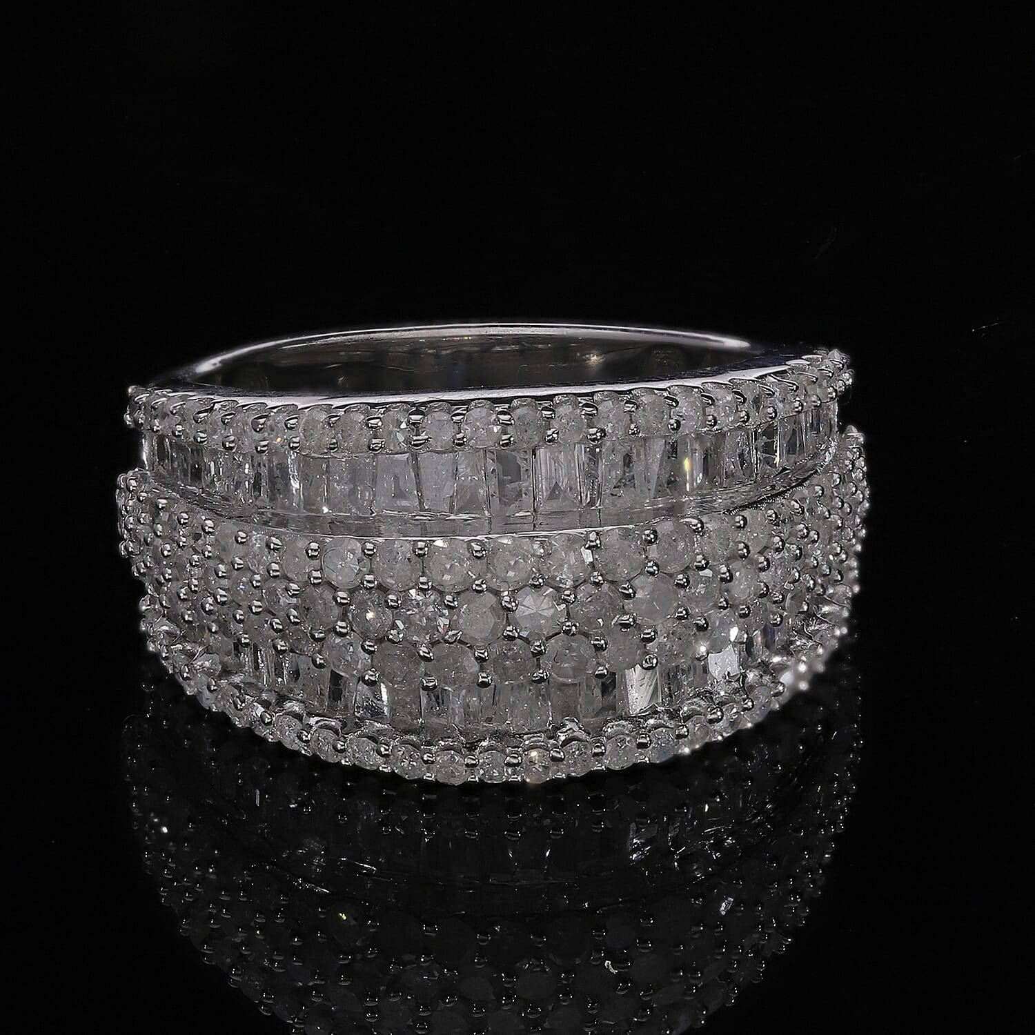 D'Joy Diamond 2.00 ctw Ring in Platinum Over Sterling Silver (Size 10.0)