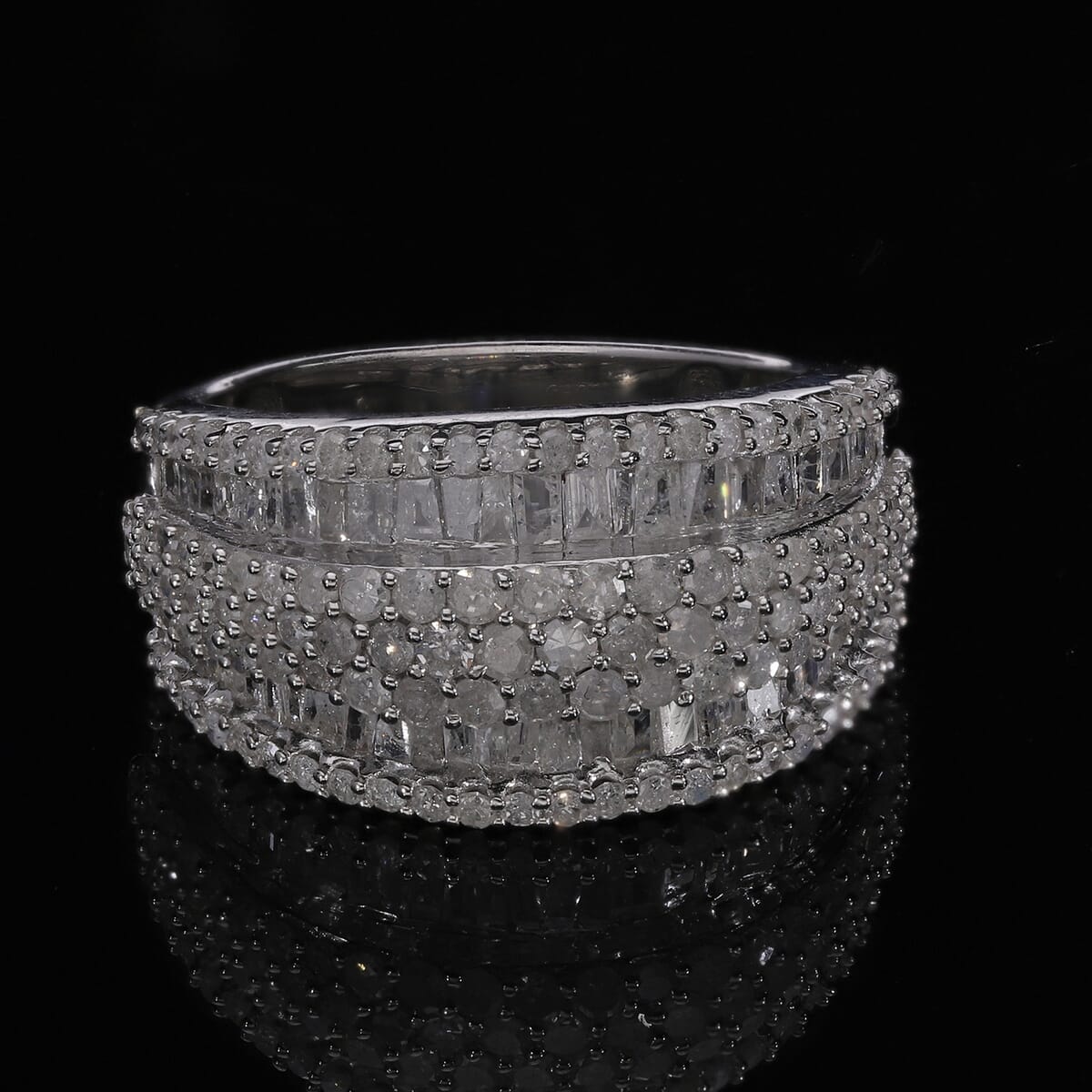Diamond 2.00 ctw Ring in Platinum Over Sterling Silver (Size 10.0)  image number 1