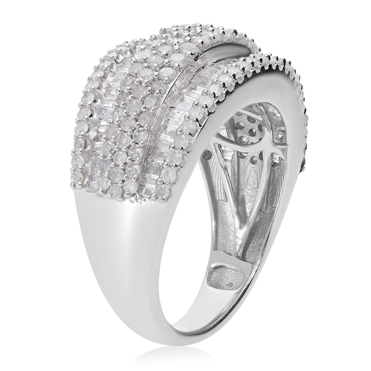 Diamond 2.00 ctw Ring in Platinum Over Sterling Silver (Size 10.0)  image number 3