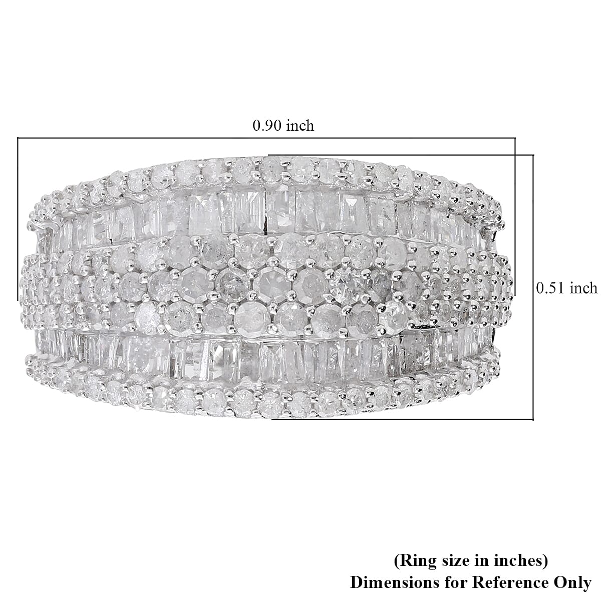 D'Joy Diamond 2.00 ctw Ring in Platinum Over Sterling Silver (Size 10.0)