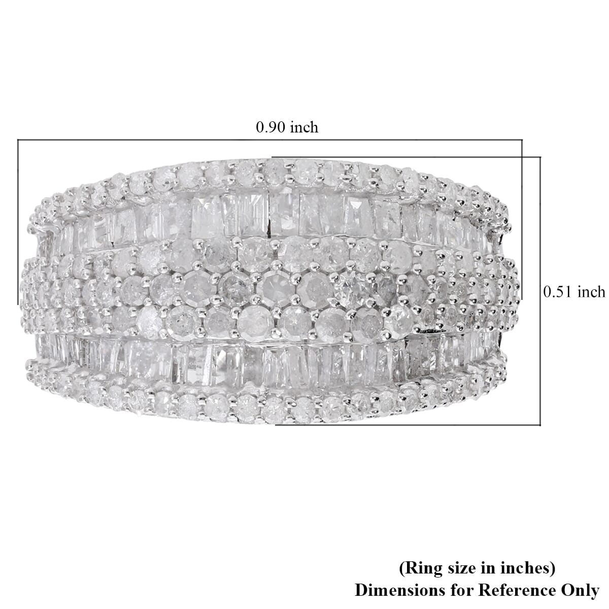 Diamond 2.00 ctw Ring in Platinum Over Sterling Silver (Size 10.0)  image number 5