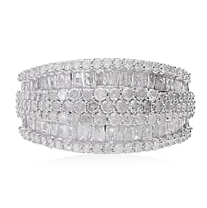 D'Joy Diamond 2.00 ctw Ring in Platinum Over Sterling Silver (Size 8.0) 