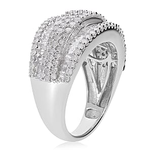 D'Joy Diamond 2.00 ctw Ring in Platinum Over Sterling Silver (Size 8.0) 