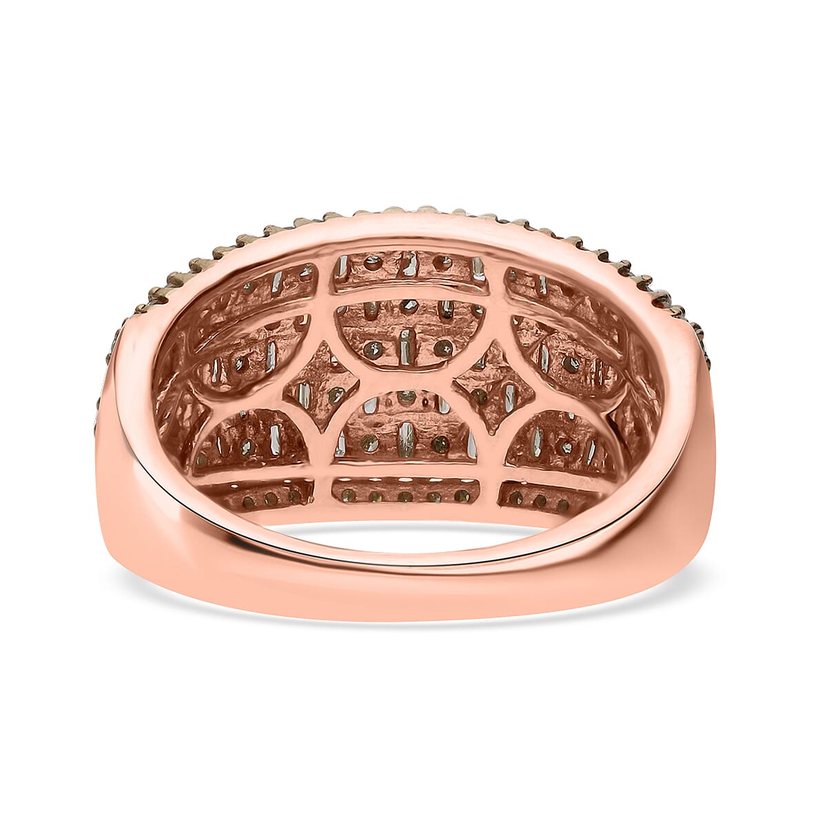 Natural Champagne Diamond Ring in Vermeil Rose Gold Over Sterling Silver 1.00 ctw image number 1