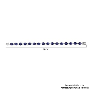 Premium Tanzanite 29.70 ctw Bracelet in Rhodium Over Sterling Silver (7.5 In) (9.55 g)
