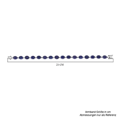 Premium Tanzanite 29.70 ctw Bracelet in Rhodium Over Sterling Silver (7.5 In) (9.55 g)