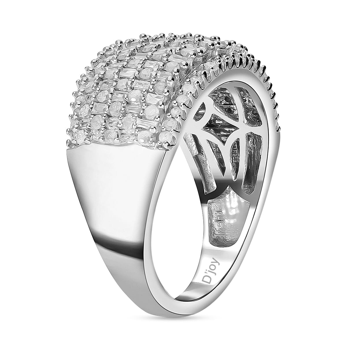 Diamond Ring in Platinum Over Sterling Silver (Size 10.0) 1.00 ctw image number 3