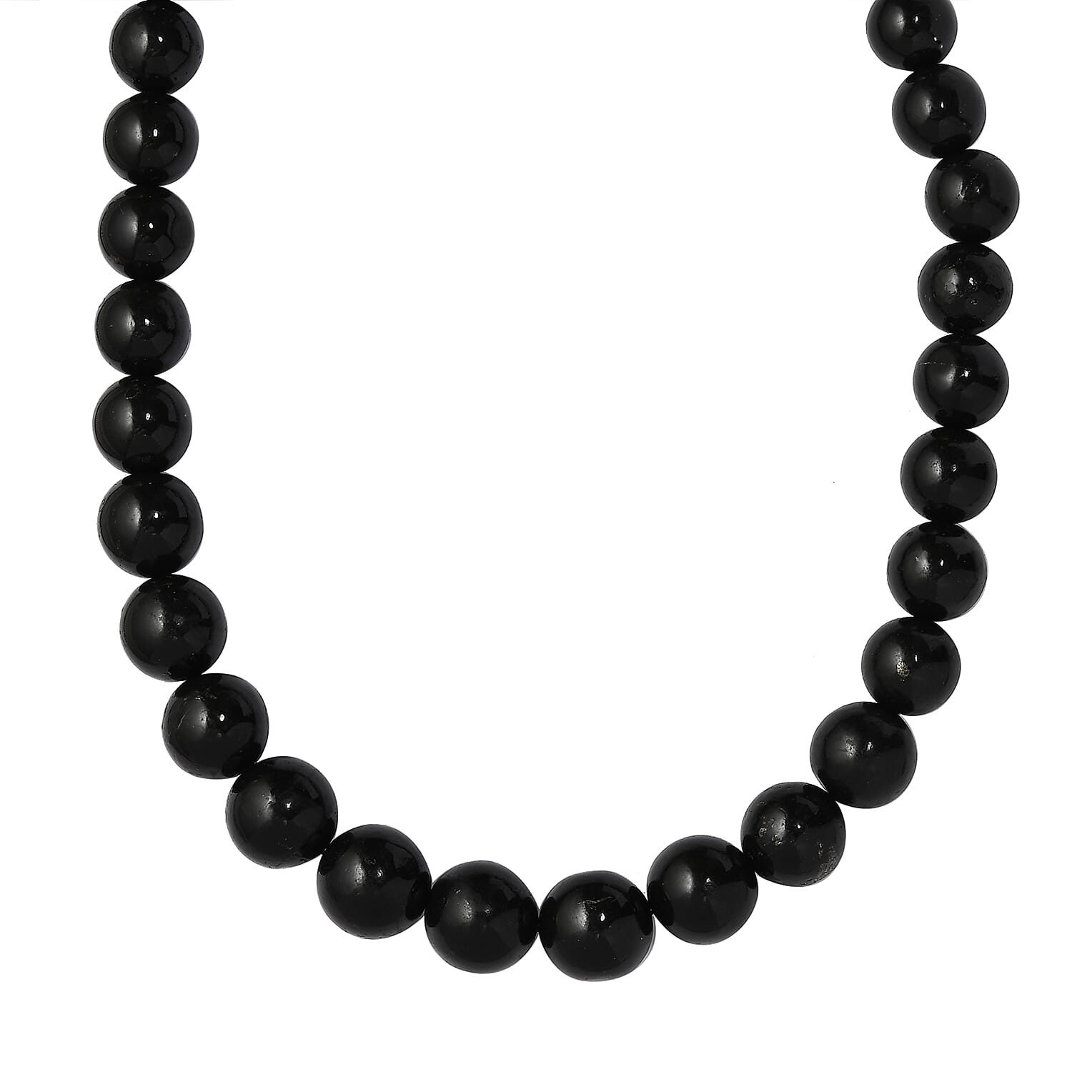 Shungite Beaded Necklace 20 Inches in 18K RG Plated 460.00 ctw