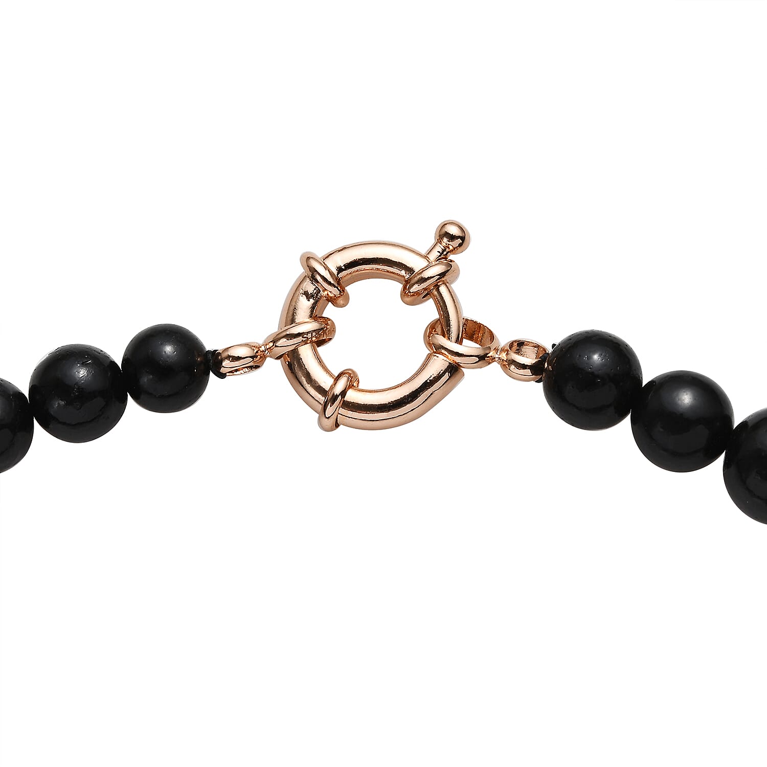 Shungite Beaded Necklace 20 Inches in 18K RG Plated 460.00 ctw