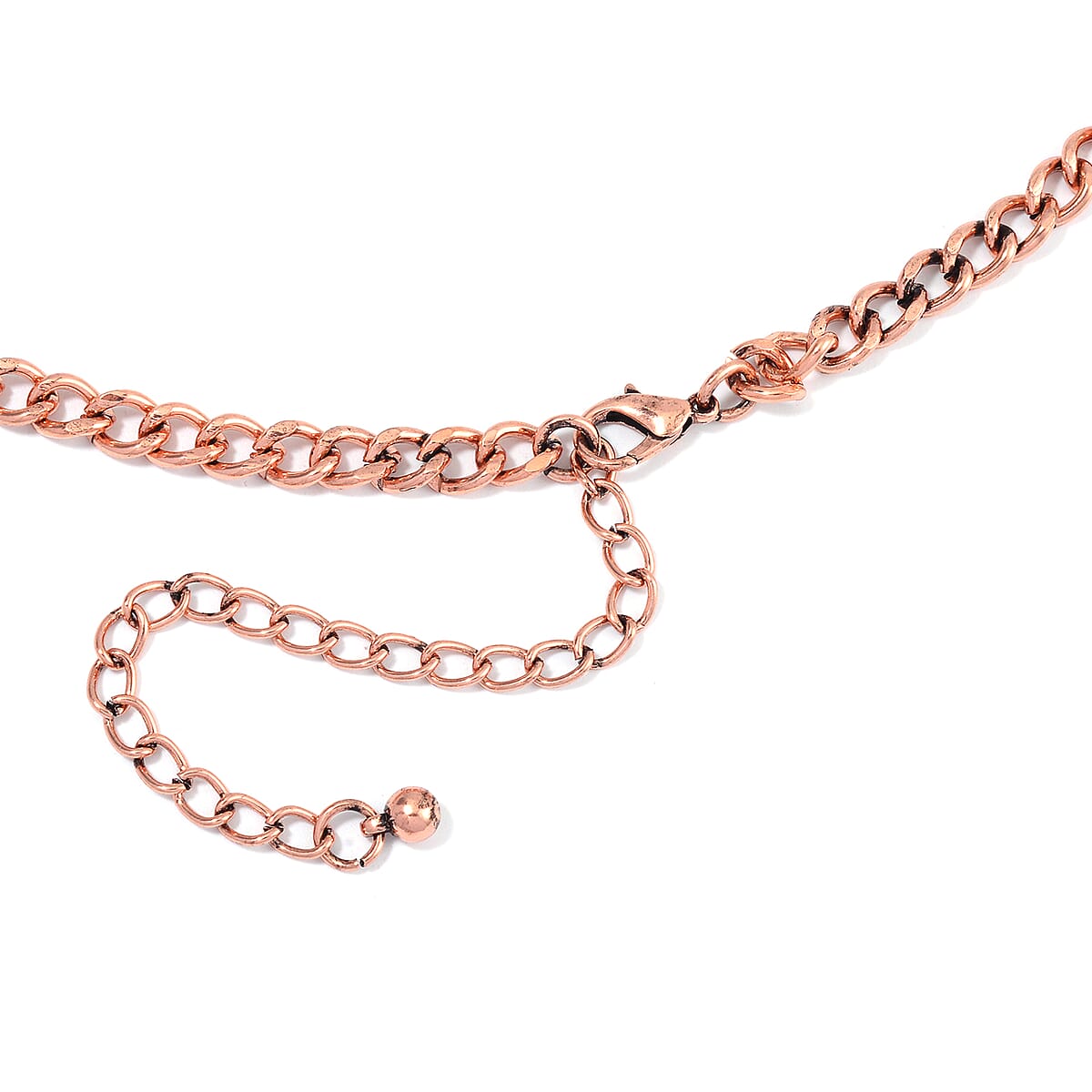 Doorbuster Constituted Blue Howlite 15.00 ctw Squash Blossom Necklace in Rosetone 24-28 Inches image number 6