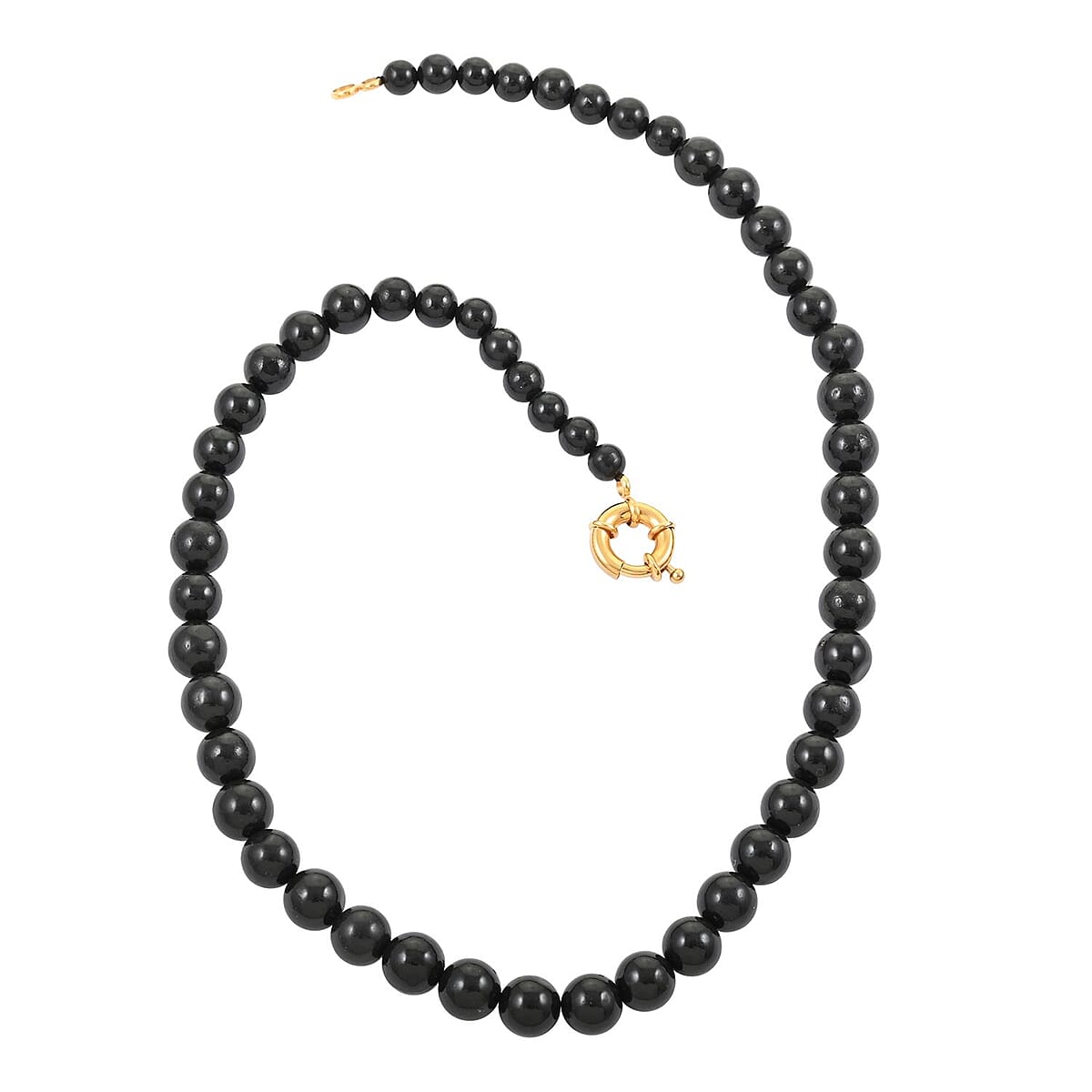 Karis Black Shungite Beaded Necklace (20 Inches) in 18K YG Plated 235.00 ctw image number 0