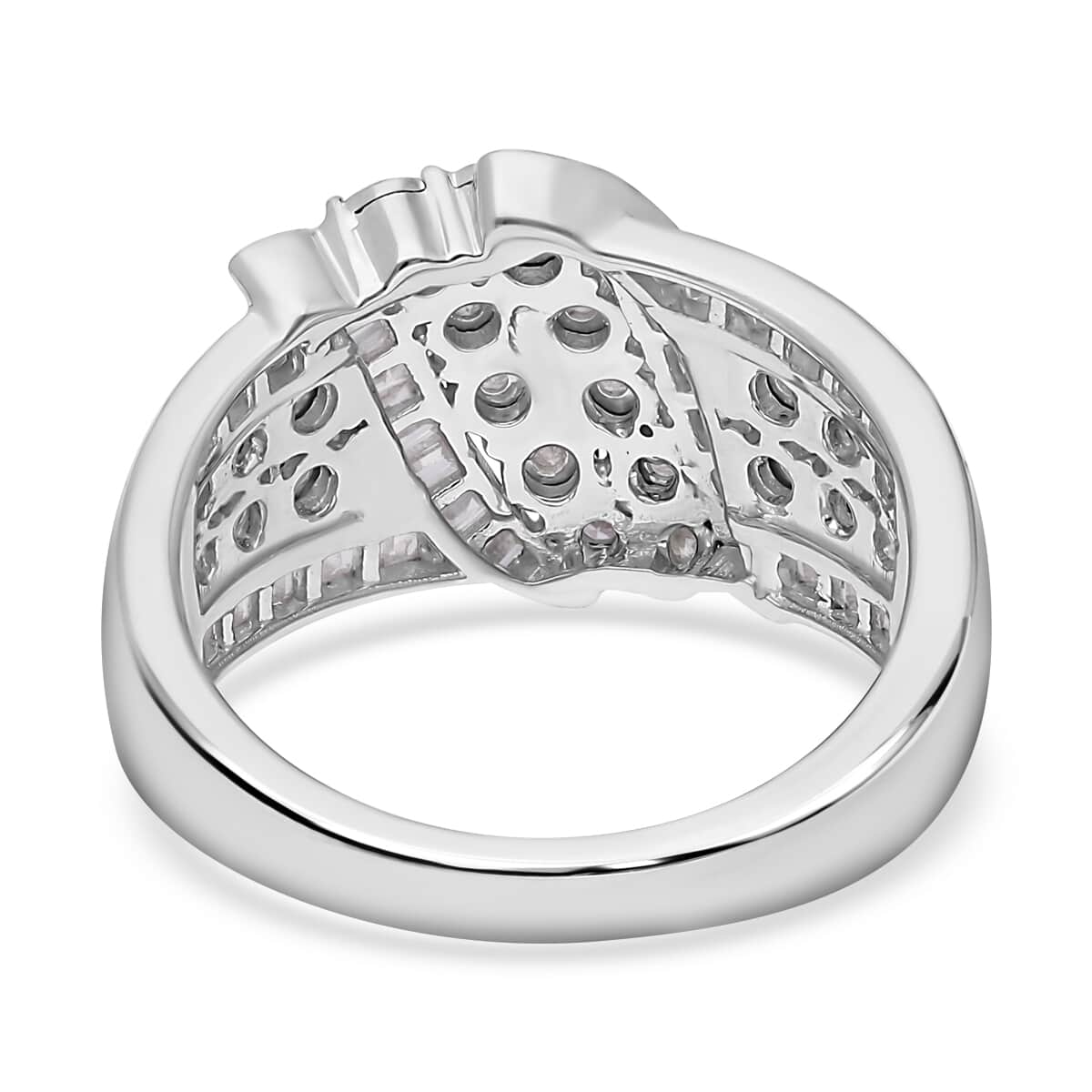 Buy Diamond Ring in Platinum Over Sterling Silver (Size 10.0) 0.50 ctw ...