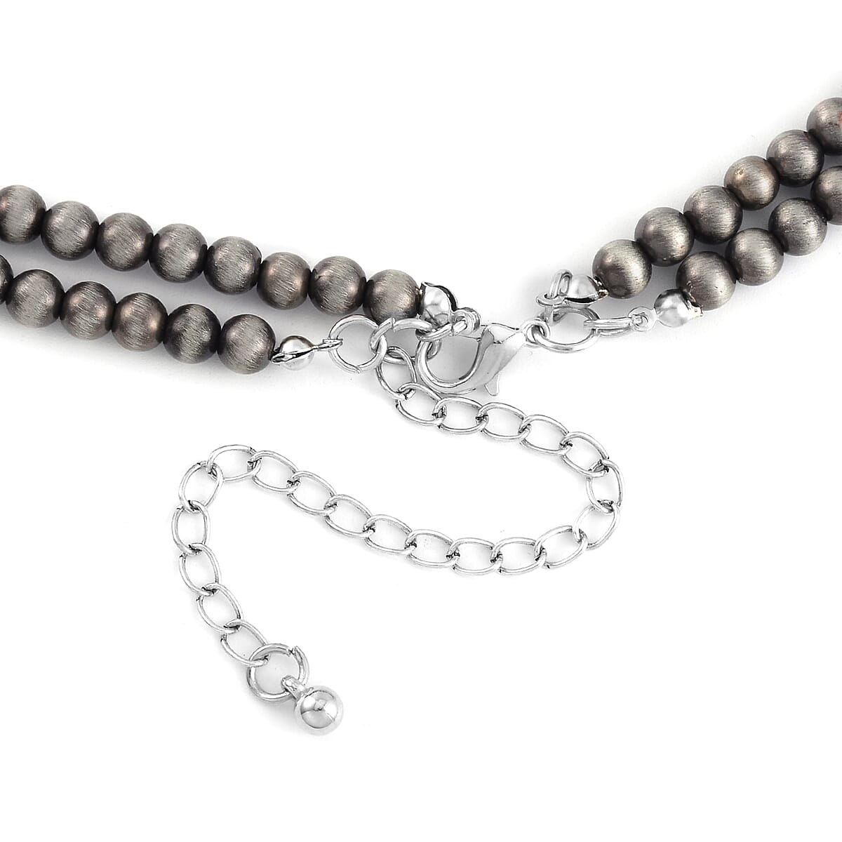 Doorbuster Constituted Blue Howlite 15.00 ctw Squash Blossom Necklace in Silvertone 24-28 Inches image number 4