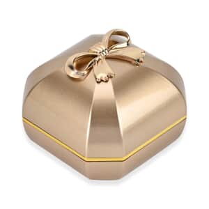 Golden Solid Luxurious Polished Ring Jewelry Box with Led Light, Anti Tarnish Jewelry Box, Jewelry Storage Case, Ring Storage Box (2.8x2.8x2.4)