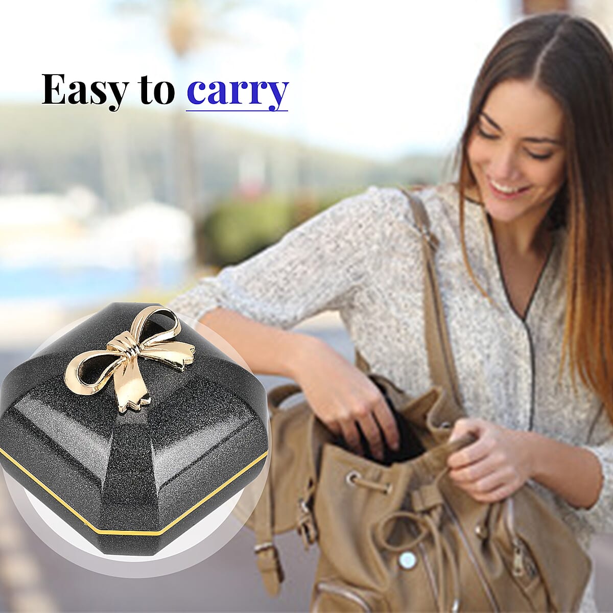 Black Solid Luxurious Polished Ring Jewelry Box with Led Light, Anti Tarnish Jewelry Box, Jewelry Storage Case, Ring Storage Box (2.8x2.8x2.4) image number 4