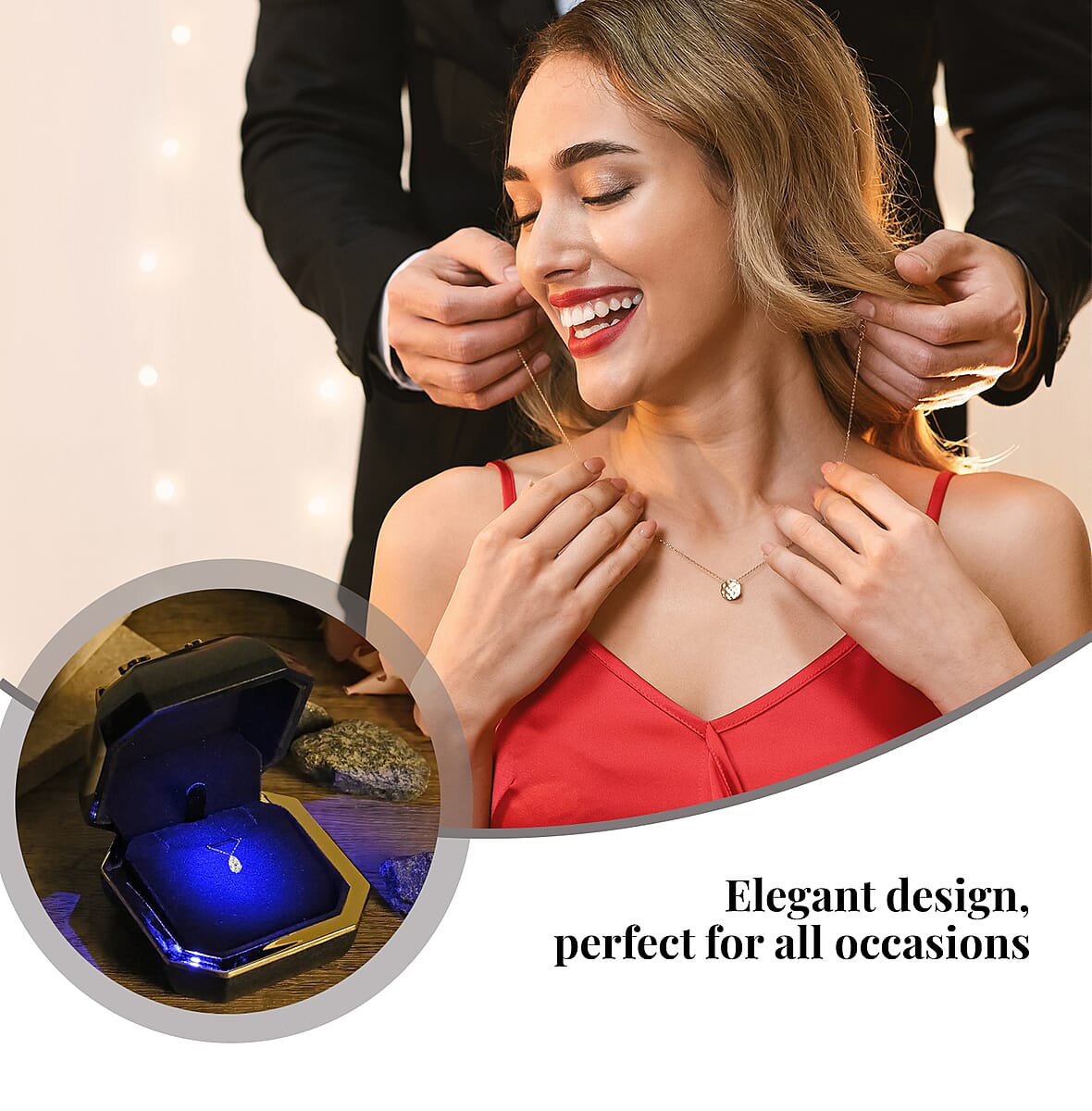 Black Solid Luxurious Polished Ring Jewelry Box with Led Light, Anti Tarnish Jewelry Box, Jewelry Storage Case, Ring Storage Box (2.8x2.8x2.4) image number 5