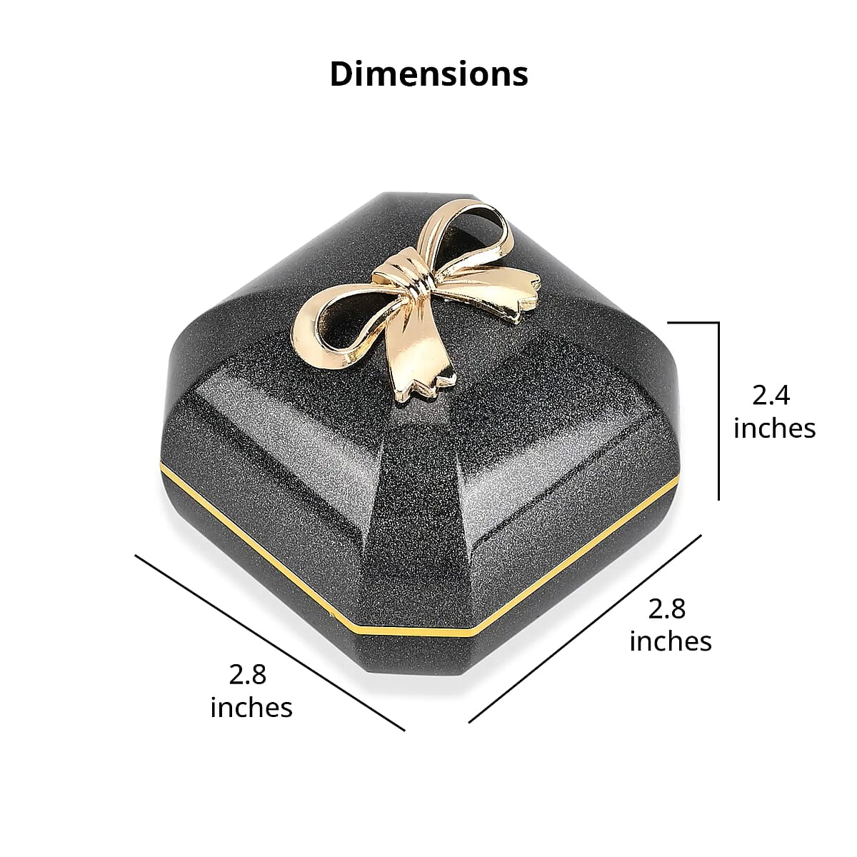 Black Solid Luxurious Polished Ring Jewelry Box with Led Light, Anti Tarnish Jewelry Box, Jewelry Storage Case, Ring Storage Box (2.8x2.8x2.4) image number 6