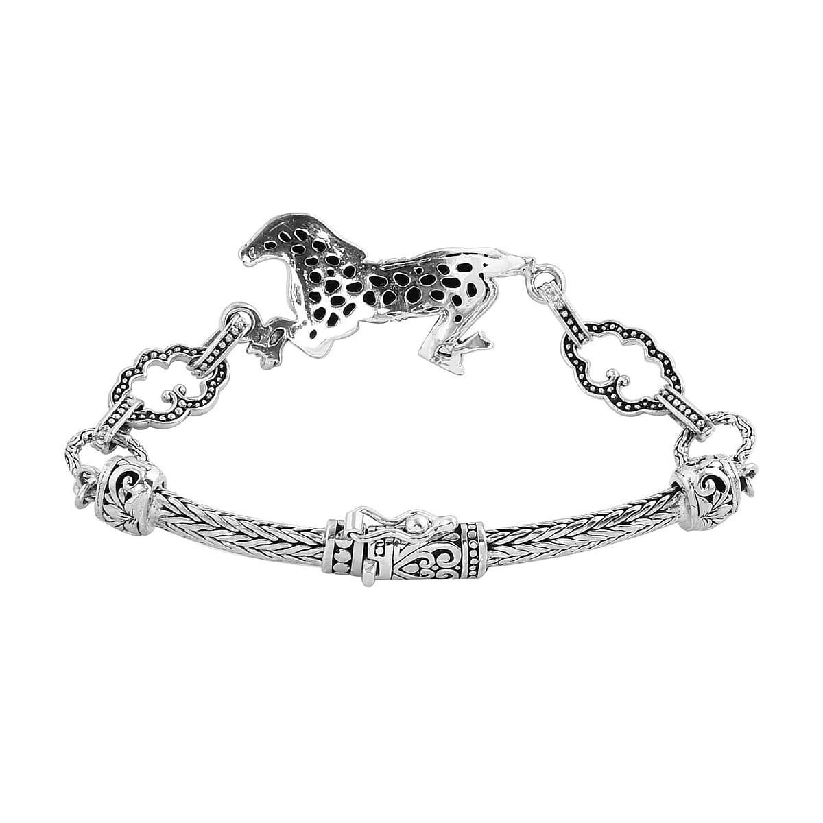 Bali Legacy Sterling Silver Horse Bracelet (8.00 In) 20.65 Grams image number 2