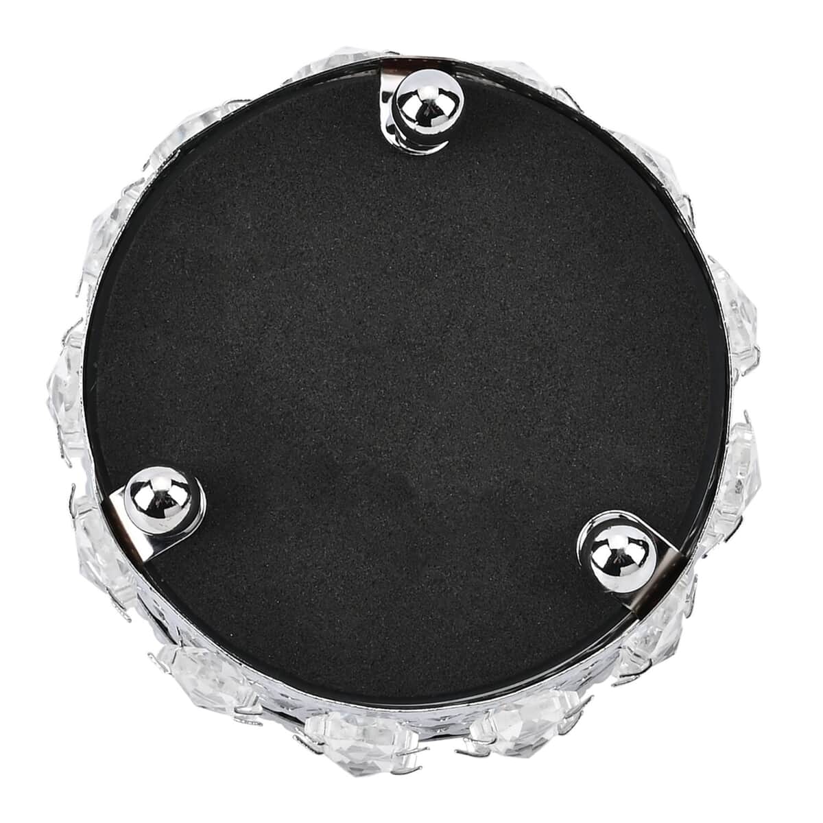 Silver Color Round Design Crystal Jewelry BoxCrystal Jewelry Box, Trinket Organizer Treasure Box For Rings Earrings Necklace, Jewelry Storage Box (3.9x3.9x3.5) image number 3
