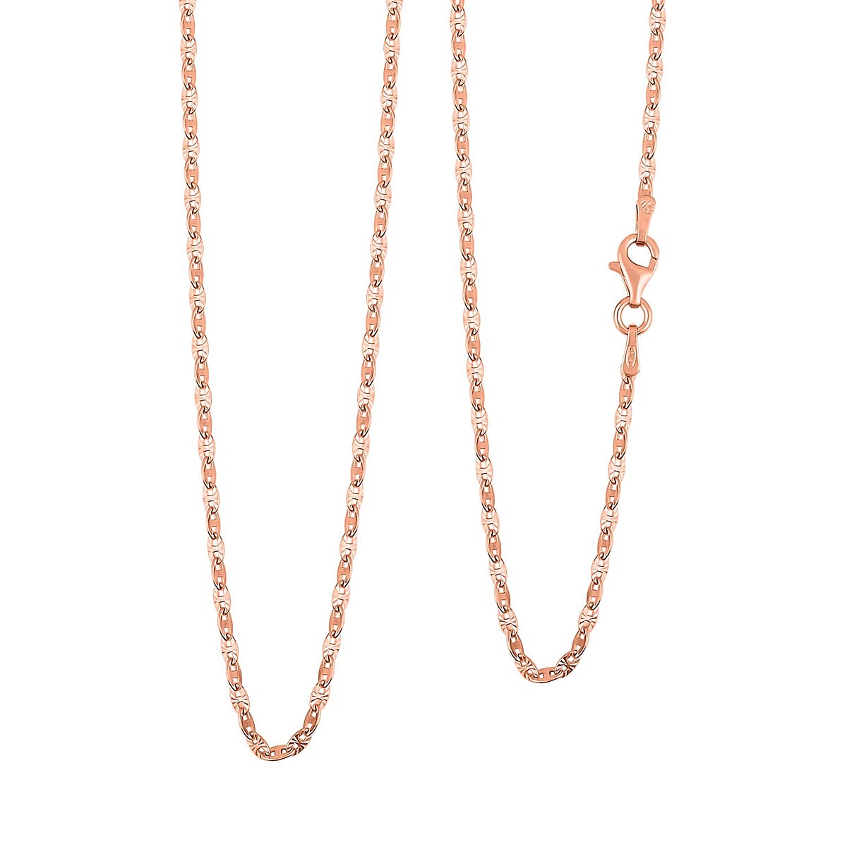 14K Rose Gold Over Sterling Silver Chain 24 Inches 3.10 Grams image number 0