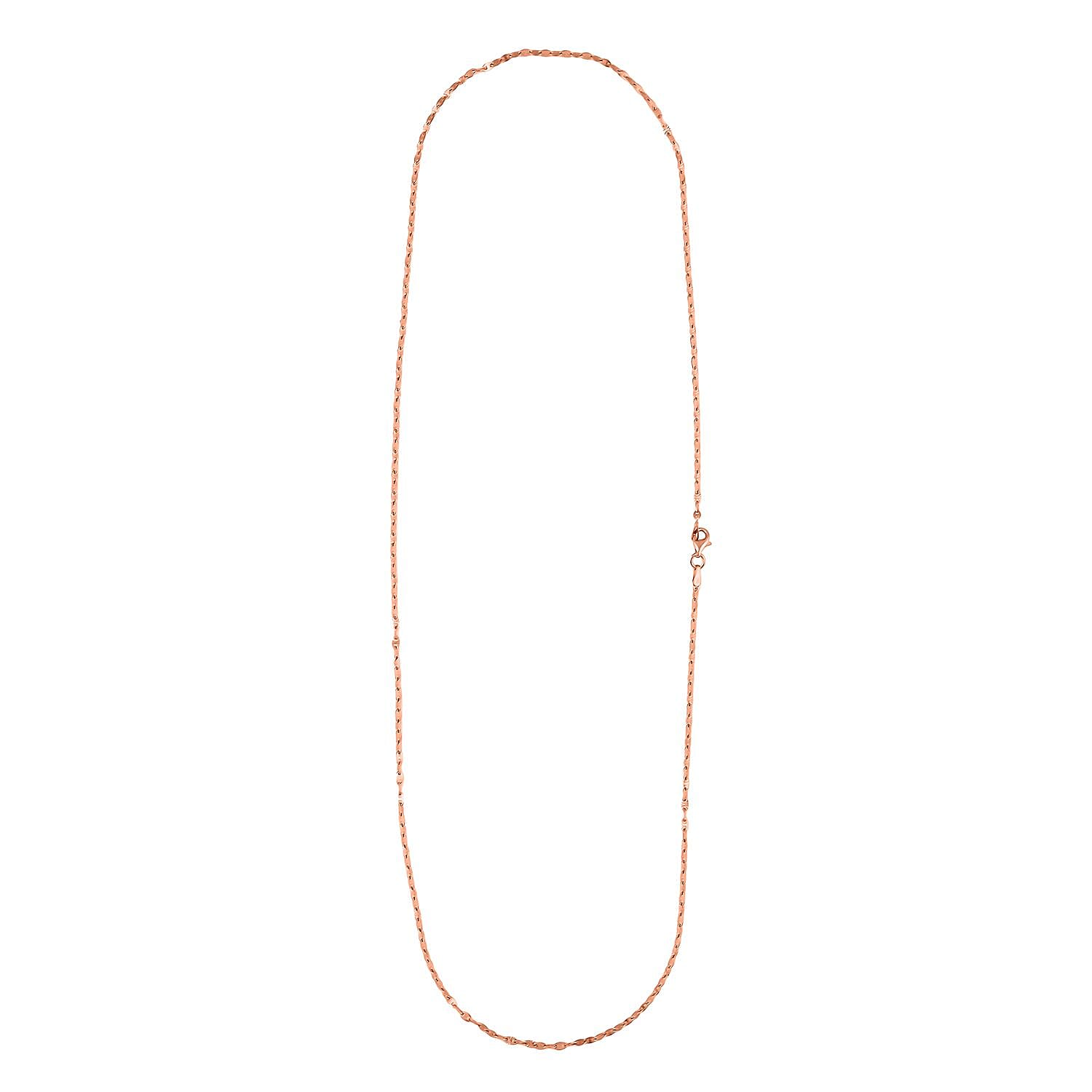 14K Rose Gold Over Sterling Silver Chain 24 Inches 3.10 Grams