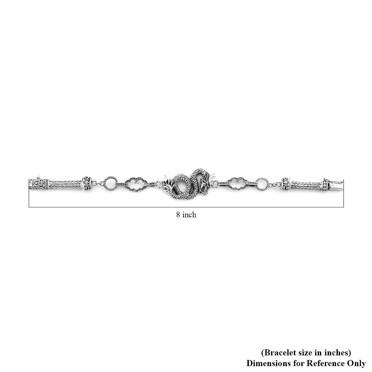 Bali Legacy Sterling Silver Dragon Bracelet (6.50 In) 20.40 Grams image number 4