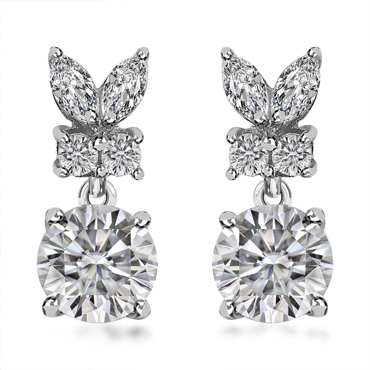 Moissanite Earring in Platinum Over Sterling Silver 2.00 ctw