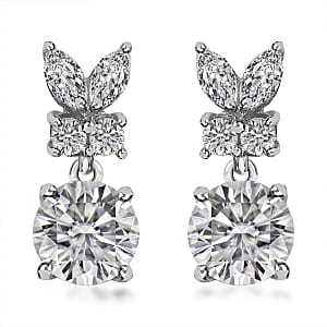 Moissanite Earring in Platinum Over Sterling Silver 2.00 ctw