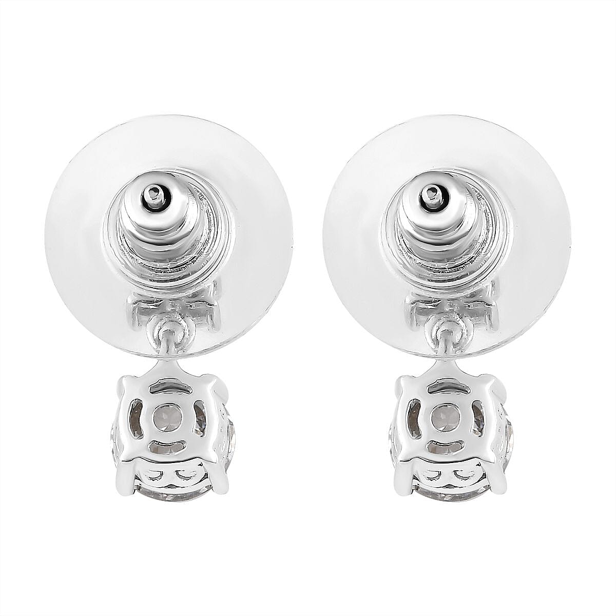 Moissanite Earring in Platinum Over Sterling Silver 2.00 ctw