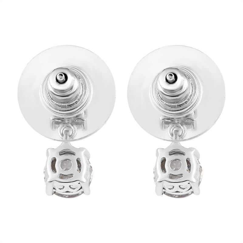 Moissanite Earring in Platinum Over Sterling Silver 2.00 ctw
