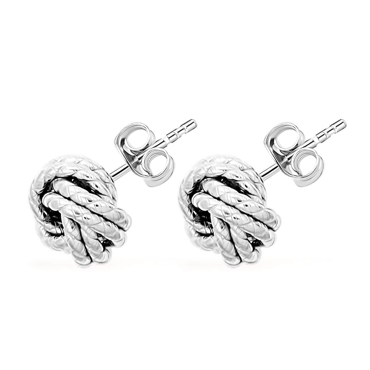 Sterling Silver Knot Earrings (2.20 g) image number 3