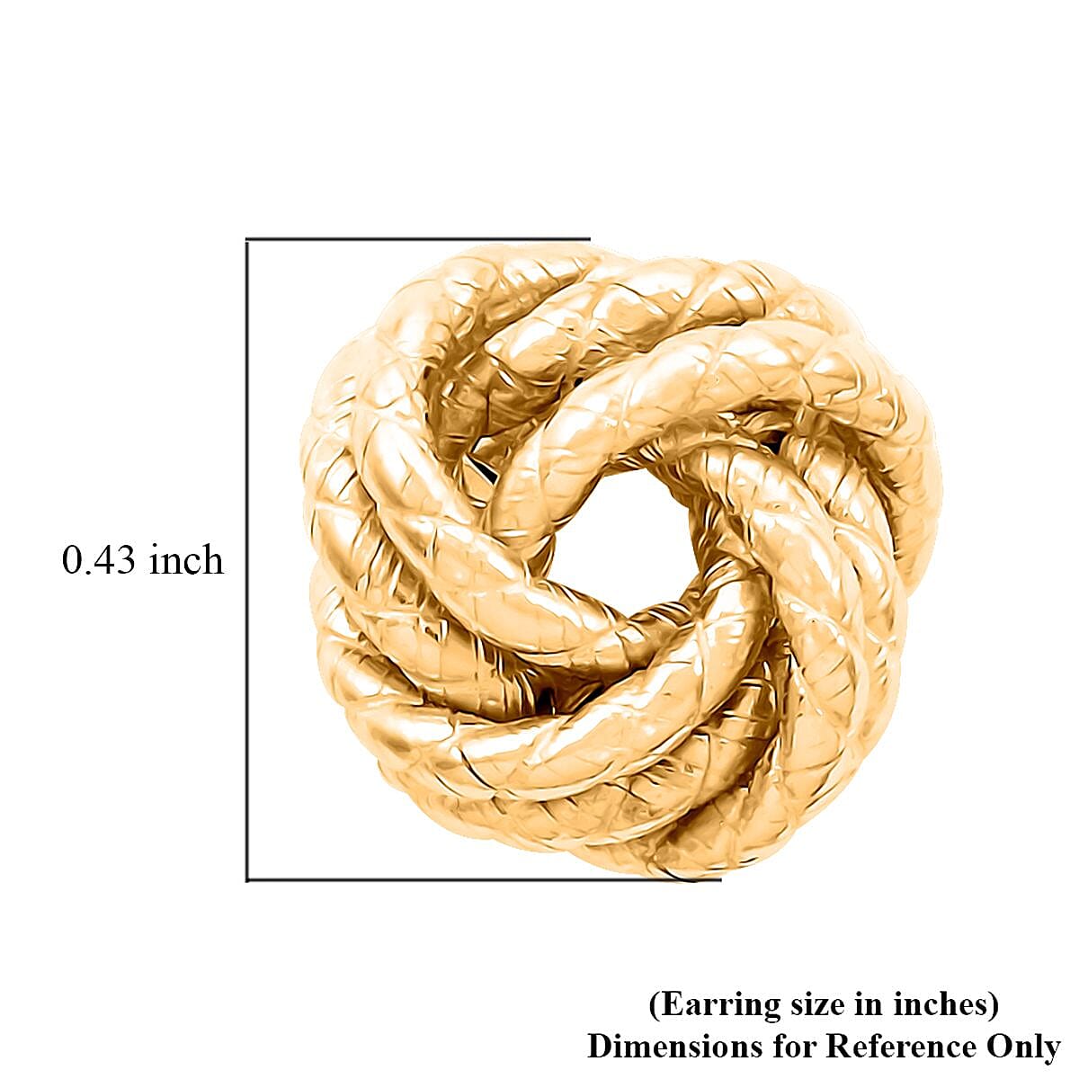 14K Yellow Gold Over Sterling Silver Knot Earrings 2.60 Grams image number 4